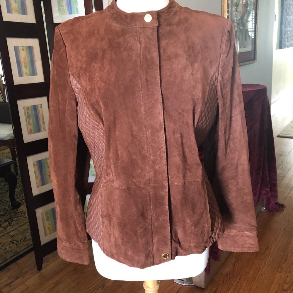 NWOT - Isaac Mizrahi Suede and Lamb Leather Jacket